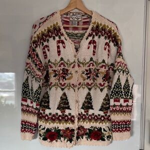 Festive Ugly Christmas Holiday Sweater with Christmas Motifs